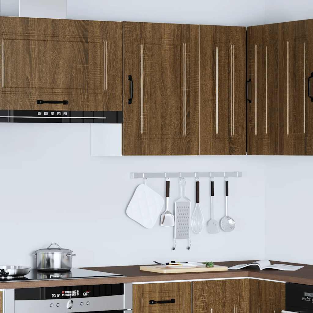Keukenbovenkast Kalmar bewerkt hout bruin eikenkleur is nu te koop bij PeponiXL, paradijselijk wonen!