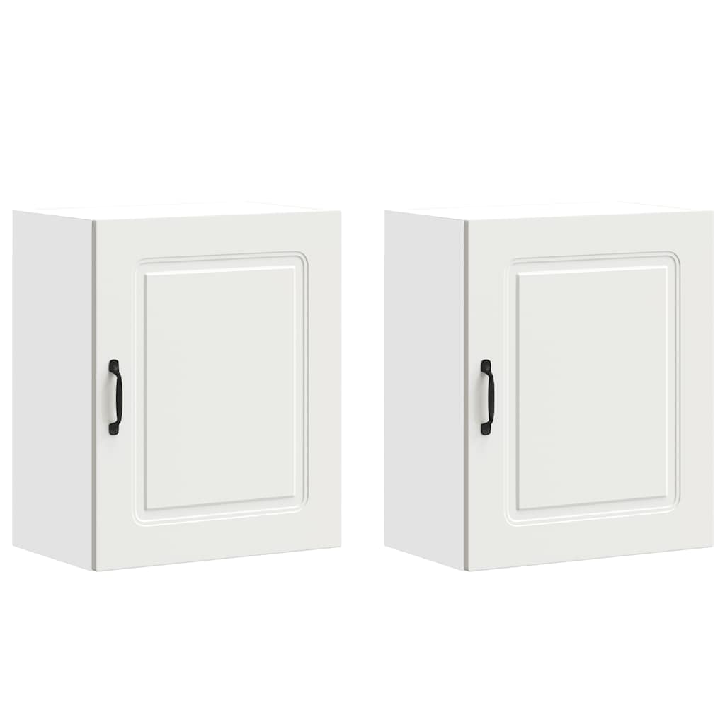 Keukenbovenkasten 2 st Kalmar bewerkt hout wit is nu te koop bij PeponiXL, paradijselijk wonen!