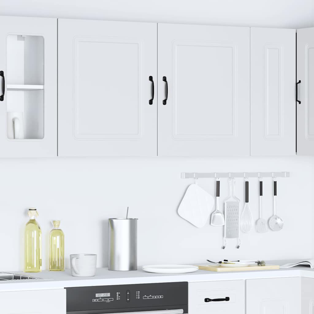 Keukenbovenkasten 2 st Kalmar bewerkt hout wit is nu te koop bij PeponiXL, paradijselijk wonen!