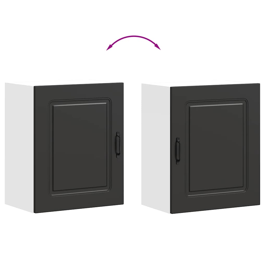 Keukenwandkast Kalmar zwart bewerkt hout is nu te koop bij PeponiXL, paradijselijk wonen!