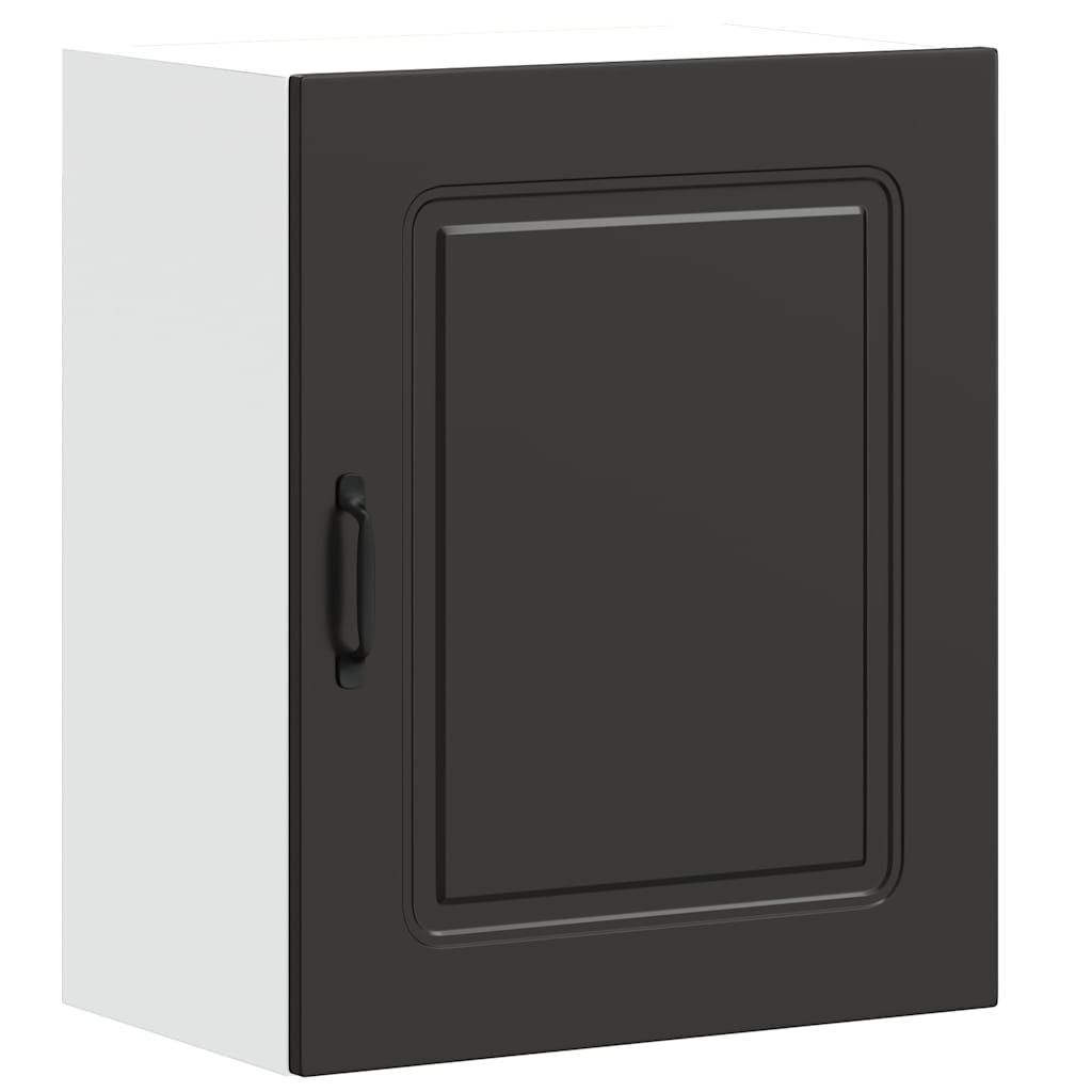 Keukenwandkasten 2 st Kalmar zwart bewerkt hout is nu te koop bij PeponiXL, paradijselijk wonen!