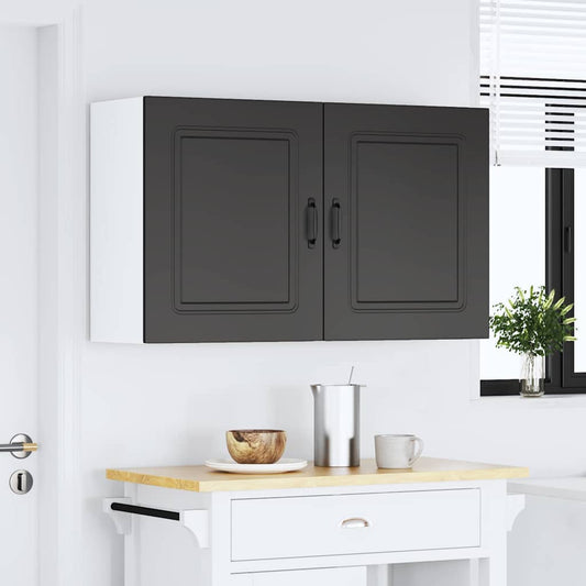 Keukenwandkasten 2 st Kalmar zwart bewerkt hout is nu te koop bij PeponiXL, paradijselijk wonen!