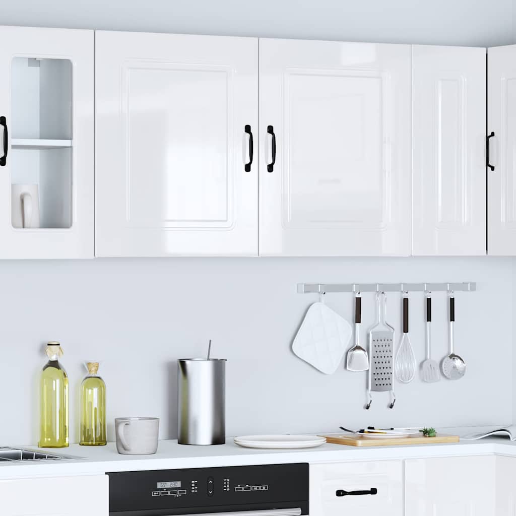Keukenwandkasten 2 st Kalmar hoogglans wit bewerkt hout is nu te koop bij PeponiXL, paradijselijk wonen!