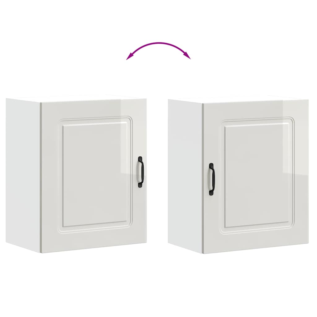 Keukenwandkasten 2 st Kalmar hoogglans wit bewerkt hout is nu te koop bij PeponiXL, paradijselijk wonen!