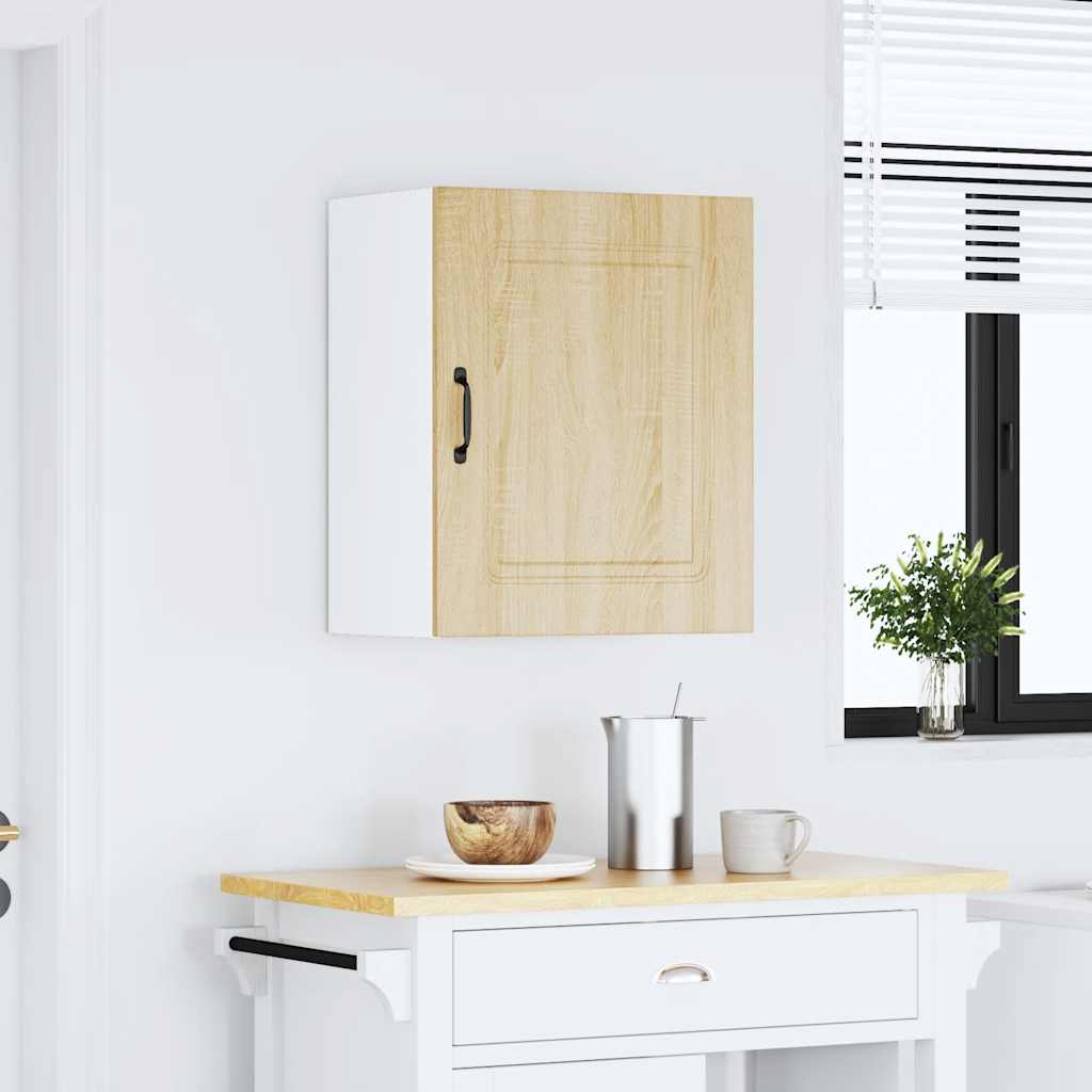 Keukenwandkast Kalmar bewerkt hout sonoma eikenkleurig is nu te koop bij PeponiXL, paradijselijk wonen!