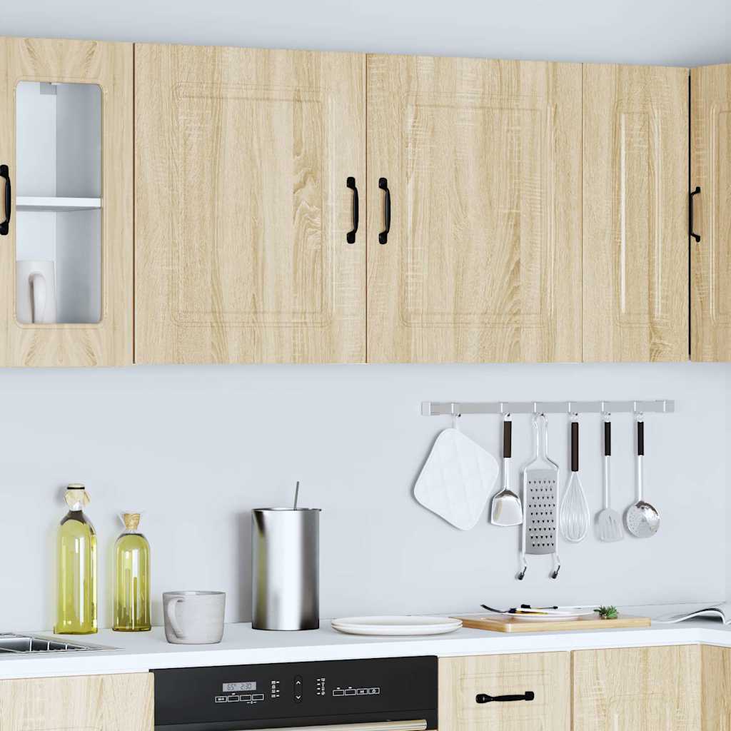 Keukenwandkasten 2 st Kalmar bewerkt hout sonoma eikenkleurig is nu te koop bij PeponiXL, paradijselijk wonen!