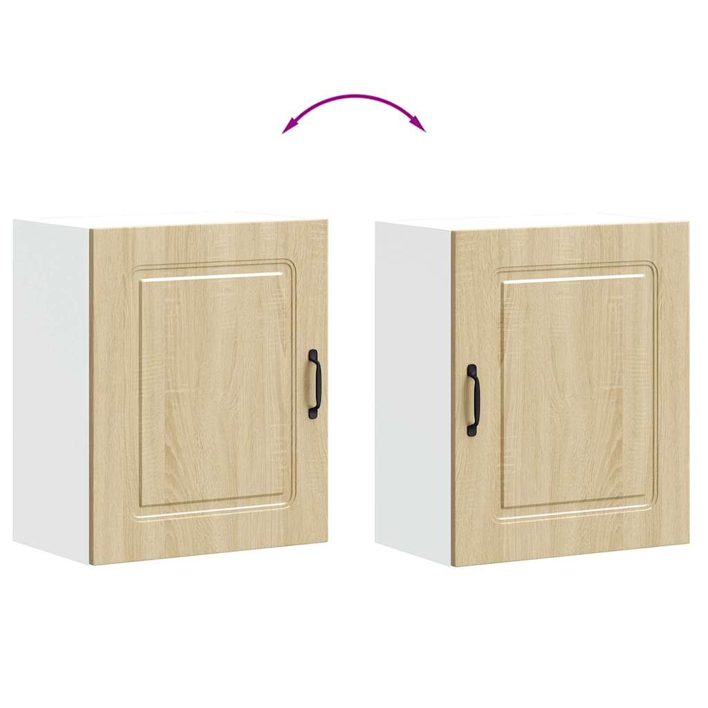 Keukenwandkasten 2 st Kalmar bewerkt hout sonoma eikenkleurig is nu te koop bij PeponiXL, paradijselijk wonen!