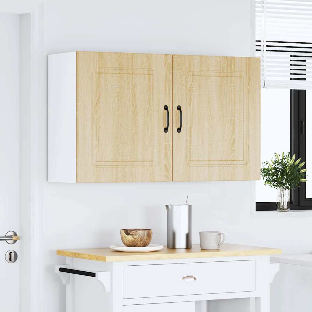 Keukenwandkasten 2 st Kalmar bewerkt hout sonoma eikenkleurig is nu te koop bij PeponiXL, paradijselijk wonen!