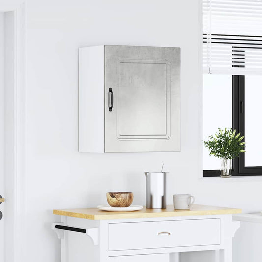 Keukenwandkast Kalmar betongrijs bewerkt hout is nu te koop bij PeponiXL, paradijselijk wonen!