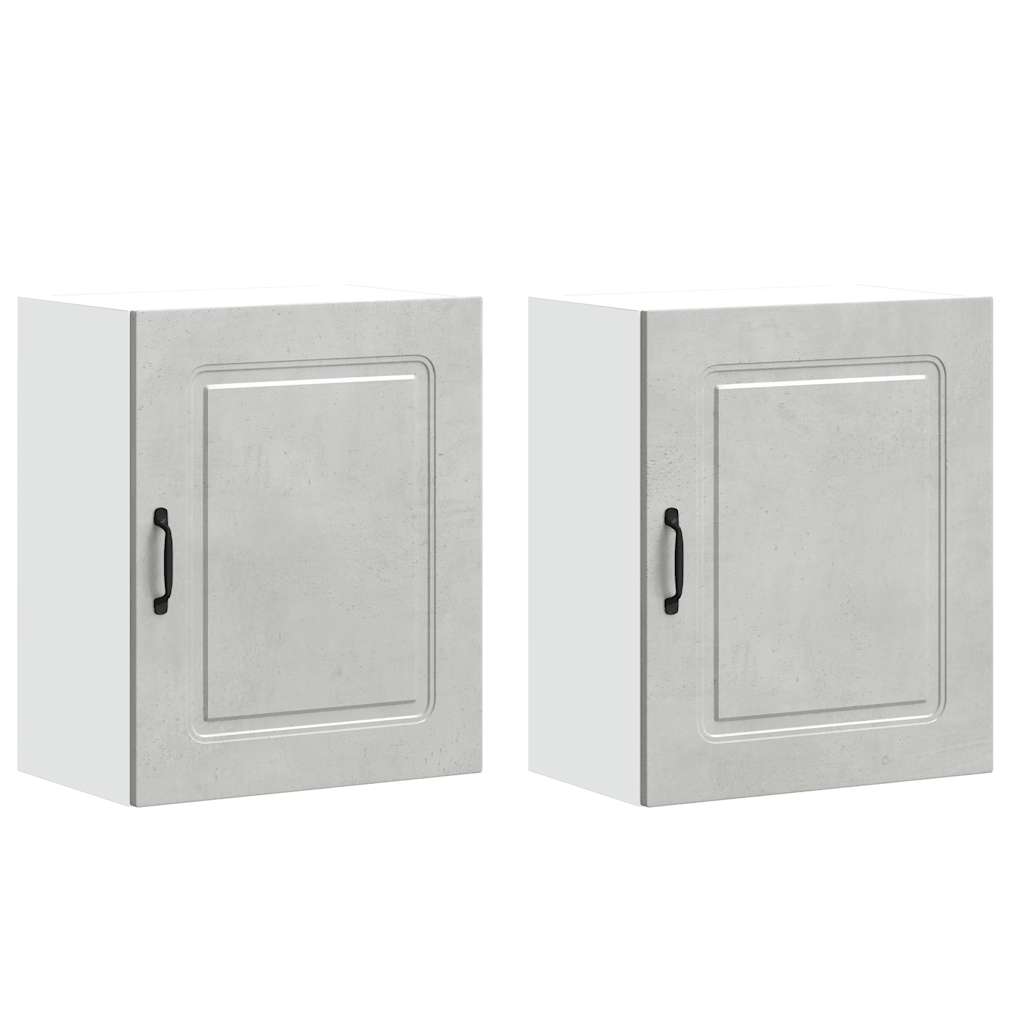 Keukenwandkasten 2 st Kalmar betongrijs bewerkt hout is nu te koop bij PeponiXL, paradijselijk wonen!