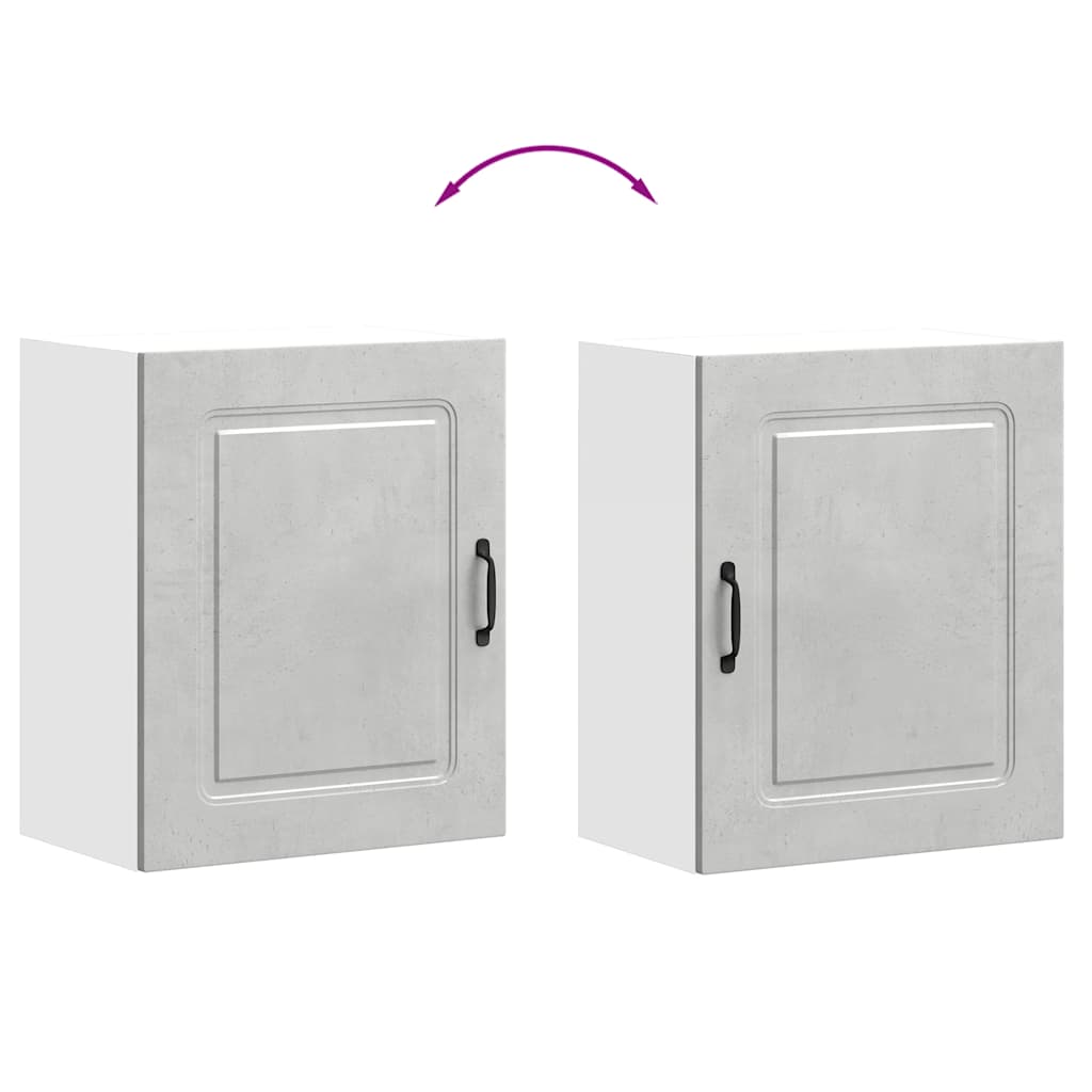 Keukenwandkasten 2 st Kalmar betongrijs bewerkt hout is nu te koop bij PeponiXL, paradijselijk wonen!