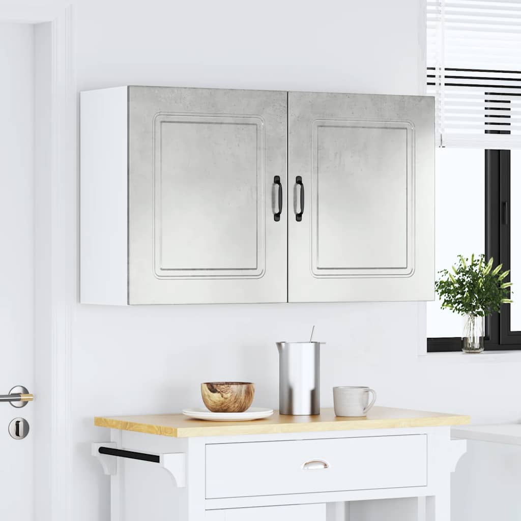 Keukenwandkasten 2 st Kalmar betongrijs bewerkt hout is nu te koop bij PeponiXL, paradijselijk wonen!