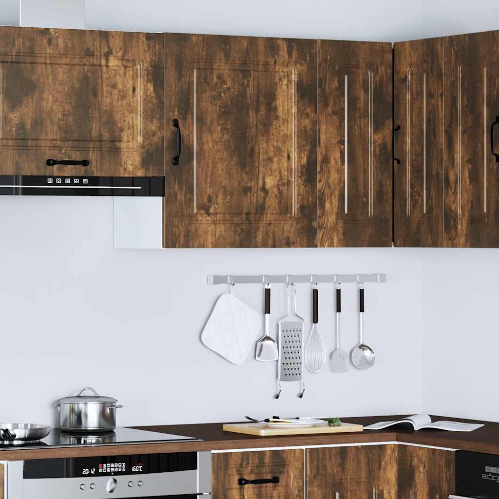 Keukenwandkast Kalmar bewerkt hout gerookt eikenkleurig is nu te koop bij PeponiXL, paradijselijk wonen!