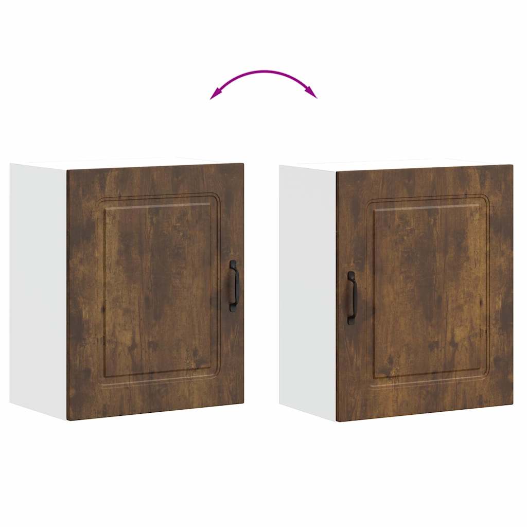 Keukenwandkast Kalmar bewerkt hout gerookt eikenkleurig is nu te koop bij PeponiXL, paradijselijk wonen!
