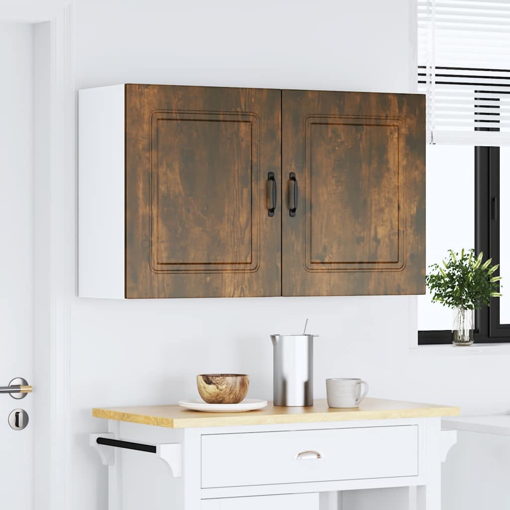 Keukenwandkasten 2 st Kalmar bewerkt hout gerookt eikenkleurig is nu te koop bij PeponiXL, paradijselijk wonen!