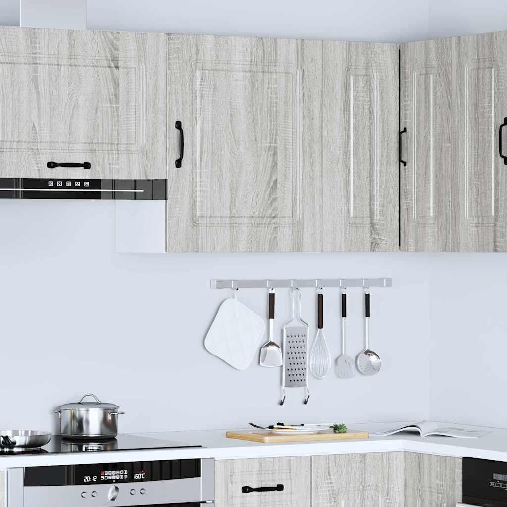 Keukenwandkast Kalmar grijs sonoma bewerkt hout is nu te koop bij PeponiXL, paradijselijk wonen!
