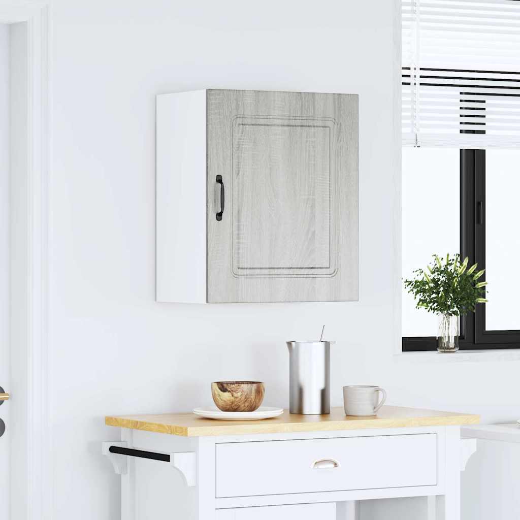 Keukenwandkast Kalmar grijs sonoma bewerkt hout is nu te koop bij PeponiXL, paradijselijk wonen!