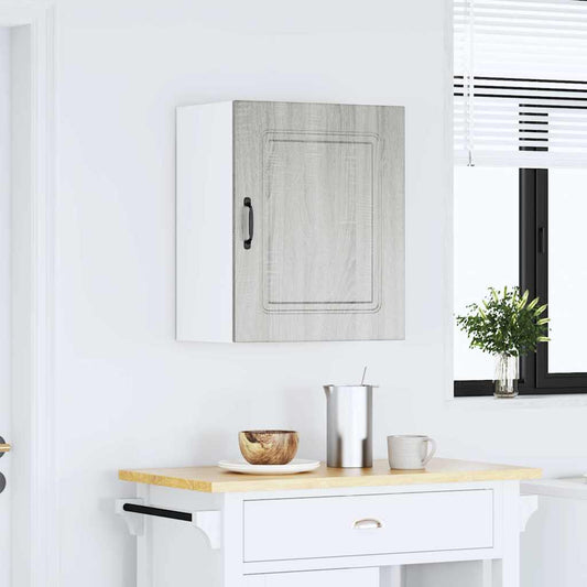 Keukenwandkast Kalmar grijs sonoma bewerkt hout is nu te koop bij PeponiXL, paradijselijk wonen!