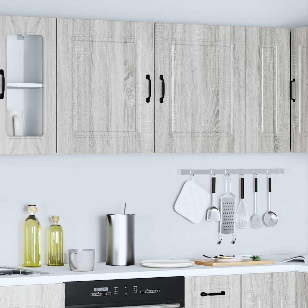 Keukenwandkasten 2 st Kalmar grijs sonoma bewerkt hout is nu te koop bij PeponiXL, paradijselijk wonen!