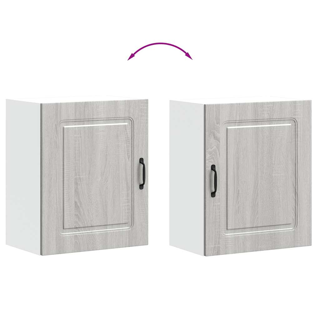 Keukenwandkasten 2 st Kalmar grijs sonoma bewerkt hout is nu te koop bij PeponiXL, paradijselijk wonen!