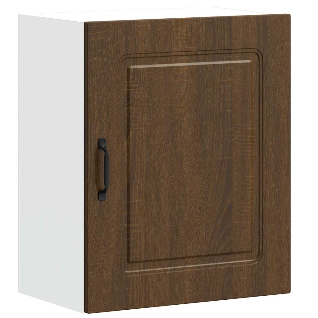 Keukenwandkast Kalmar bewerkt hout bruin eikenkleurig is nu te koop bij PeponiXL, paradijselijk wonen!