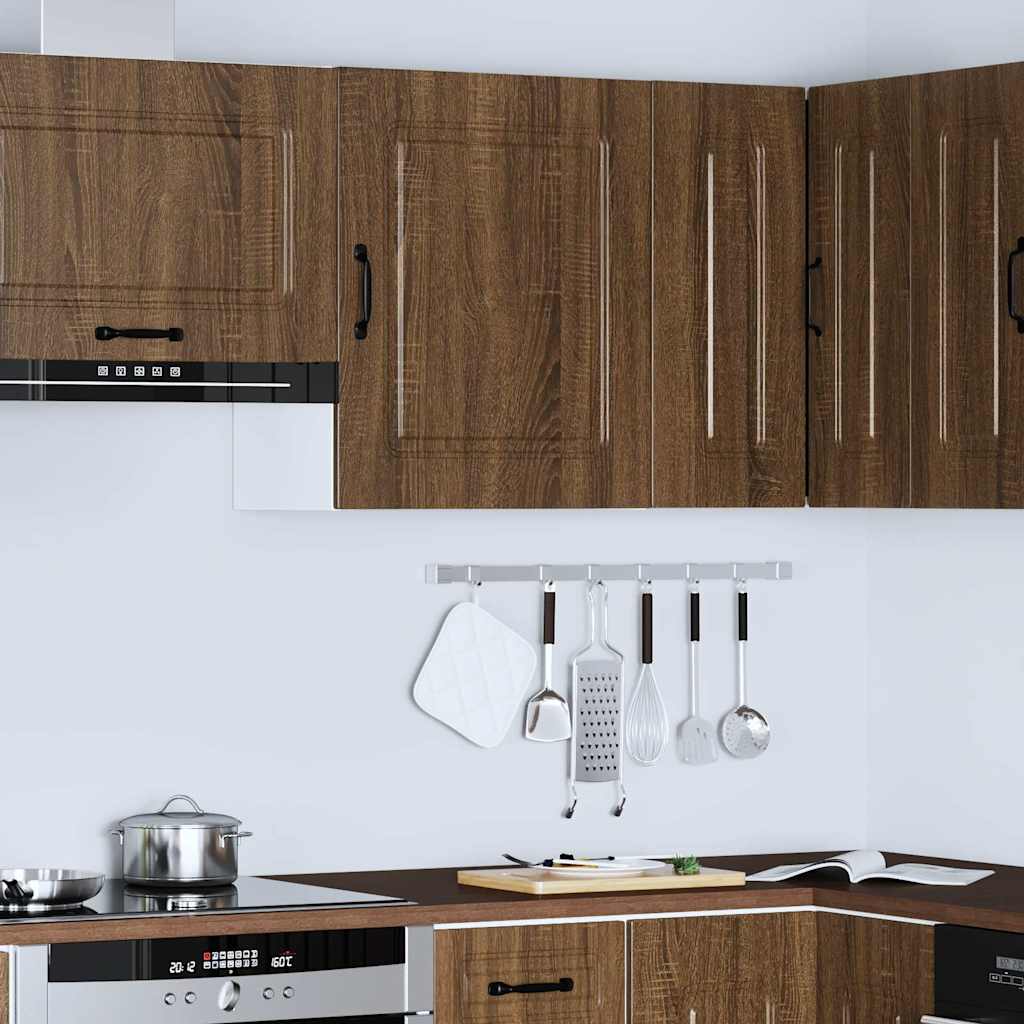 Keukenwandkast Kalmar bewerkt hout bruin eikenkleurig is nu te koop bij PeponiXL, paradijselijk wonen!
