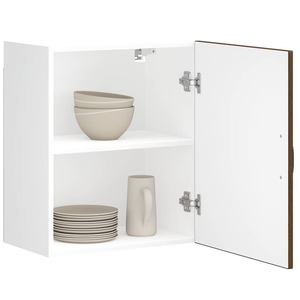 Keukenwandkast Kalmar bewerkt hout bruin eikenkleurig is nu te koop bij PeponiXL, paradijselijk wonen!