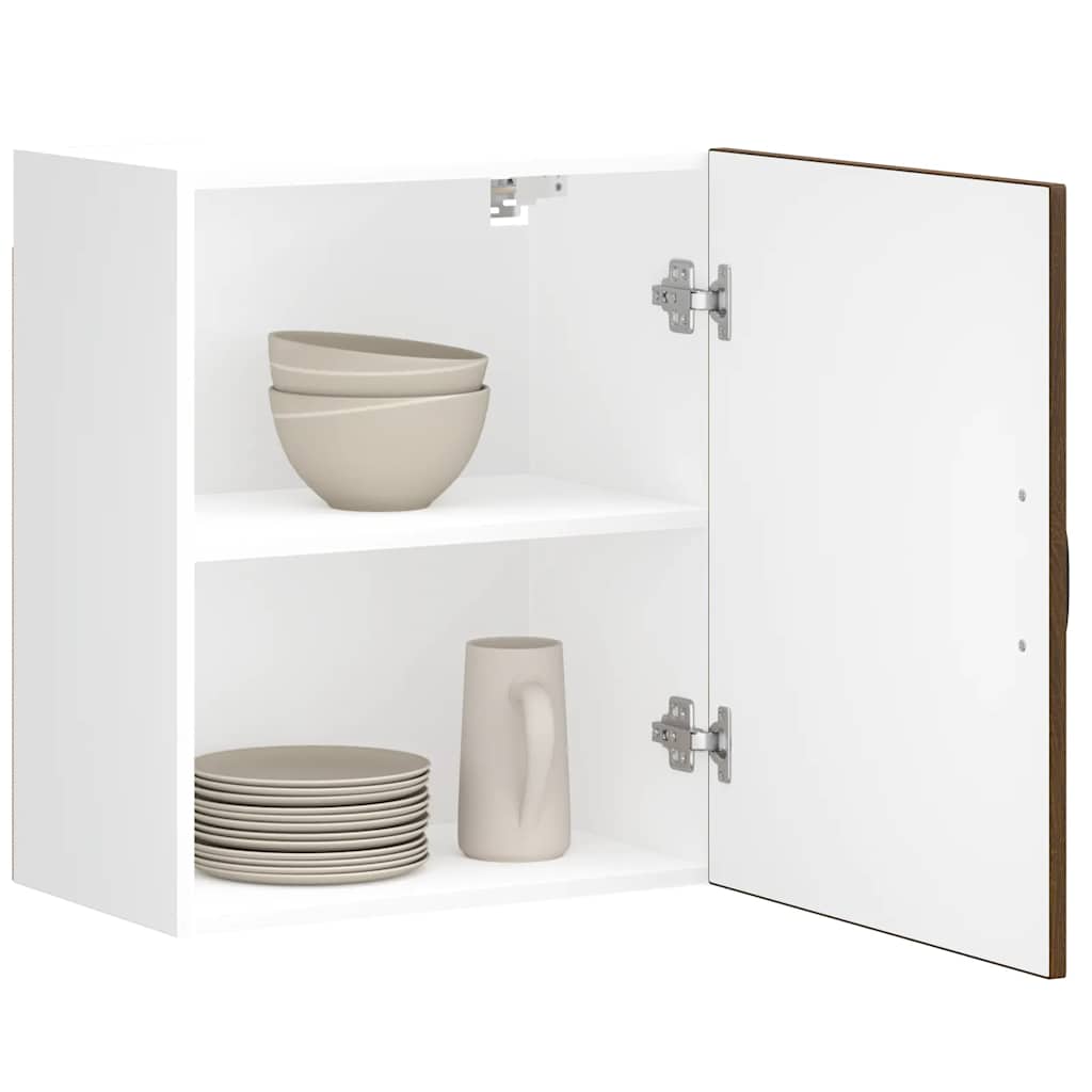 Keukenwandkasten 2 st Kalmar bewerkt hout bruin eikenkleurig is nu te koop bij PeponiXL, paradijselijk wonen!
