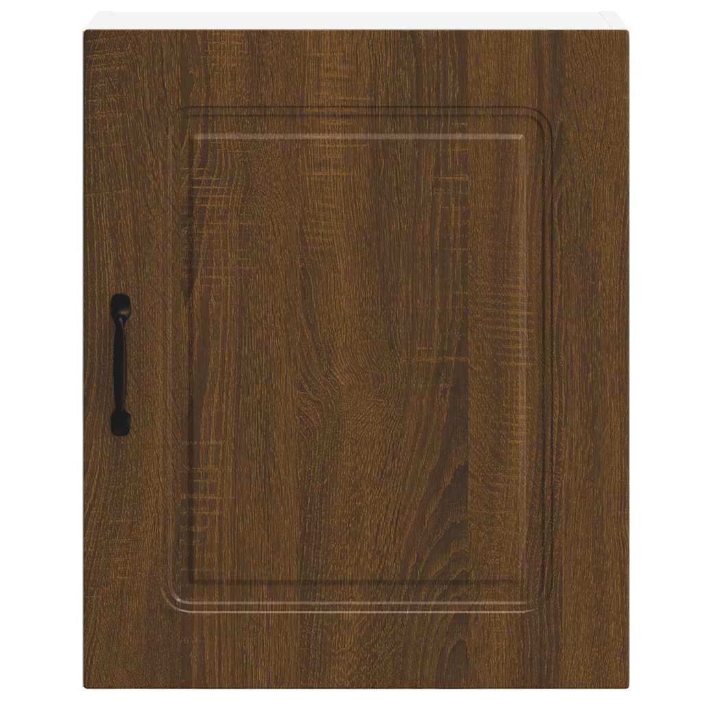 Keukenwandkasten 2 st Kalmar bewerkt hout bruin eikenkleurig is nu te koop bij PeponiXL, paradijselijk wonen!
