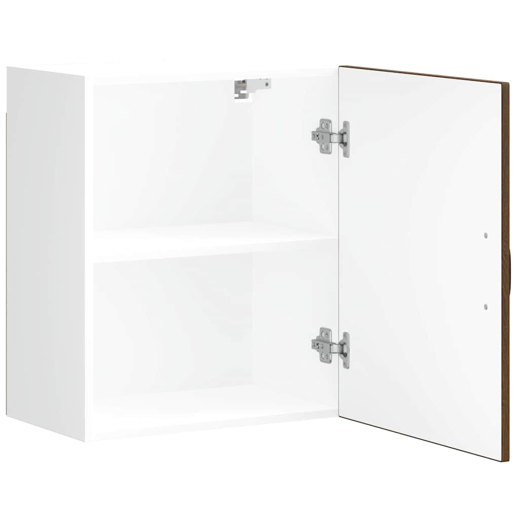 Keukenwandkasten 2 st Kalmar bewerkt hout bruin eikenkleurig is nu te koop bij PeponiXL, paradijselijk wonen!