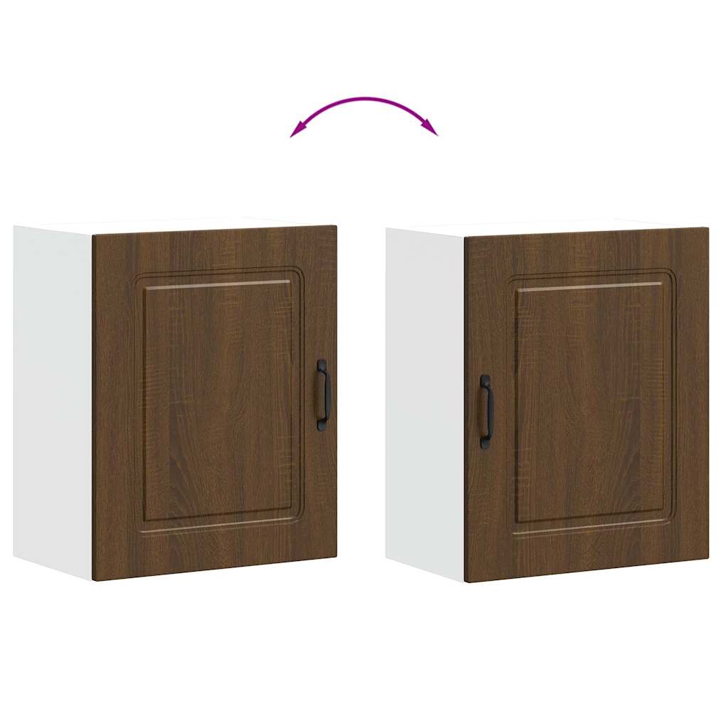 Keukenwandkasten 2 st Kalmar bewerkt hout bruin eikenkleurig is nu te koop bij PeponiXL, paradijselijk wonen!