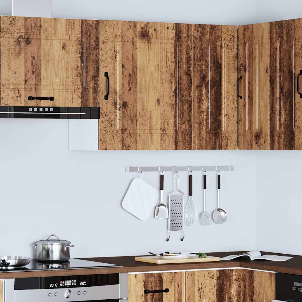 Keukenwandkast Kalmar oud houtkleurig bewerkt hout is nu te koop bij PeponiXL, paradijselijk wonen!