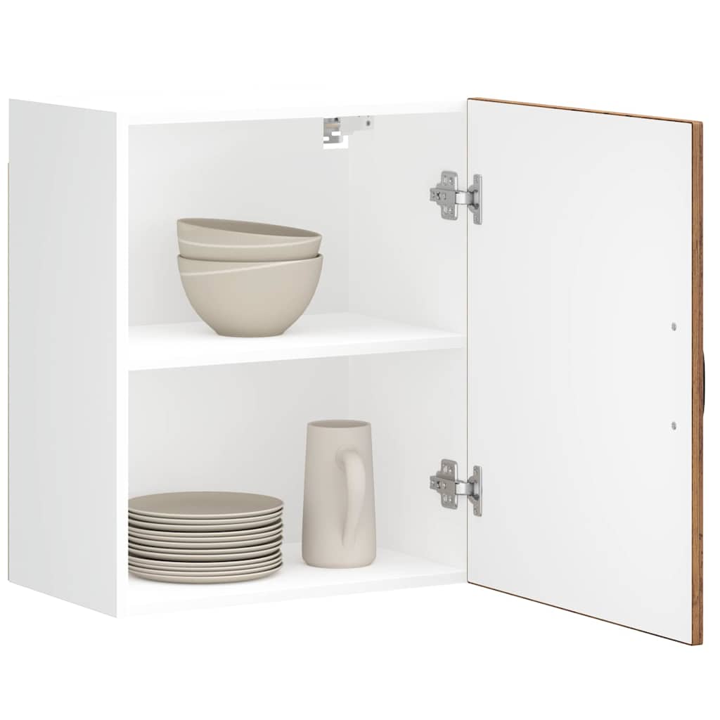 Keukenwandkast Kalmar oud houtkleurig bewerkt hout is nu te koop bij PeponiXL, paradijselijk wonen!