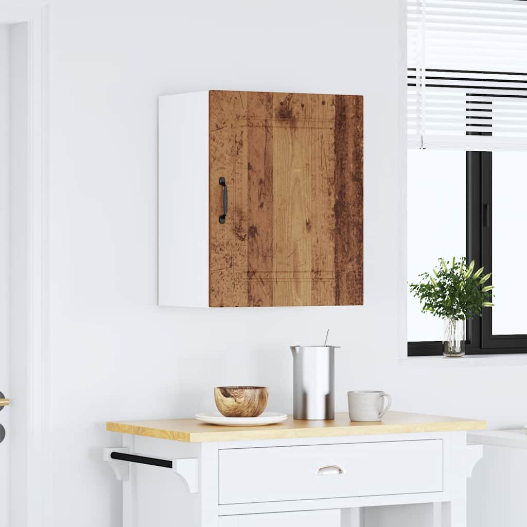 Keukenwandkast Kalmar oud houtkleurig bewerkt hout is nu te koop bij PeponiXL, paradijselijk wonen!