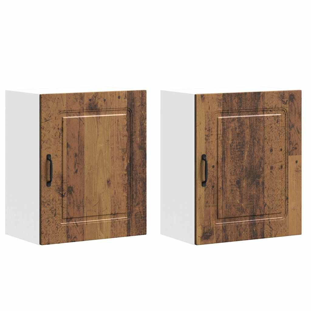 Keukenwandkasten 2 st Kalmar oud houtkleurig bewerkt hout is nu te koop bij PeponiXL, paradijselijk wonen!