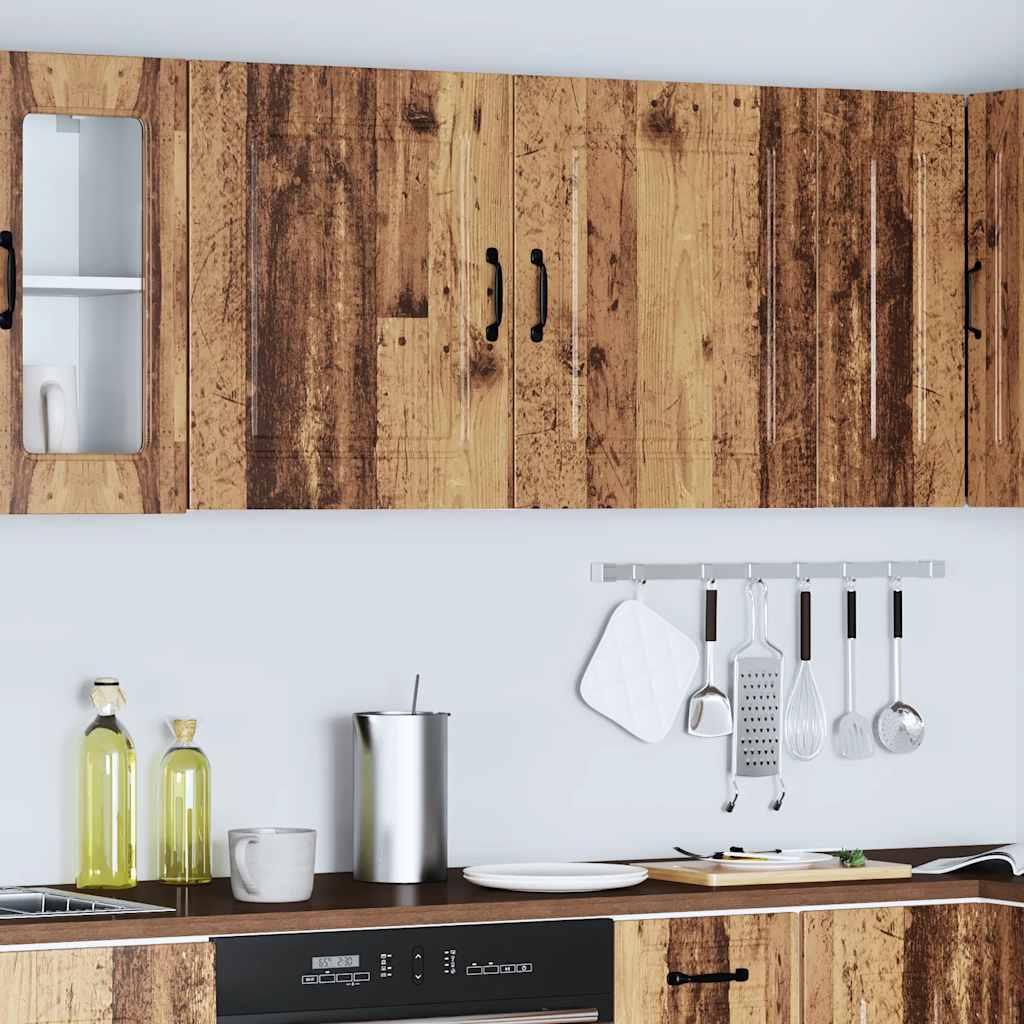 Keukenwandkasten 2 st Kalmar oud houtkleurig bewerkt hout is nu te koop bij PeponiXL, paradijselijk wonen!