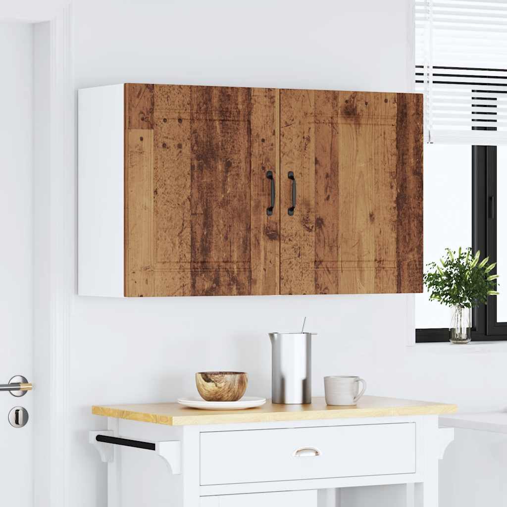 Keukenwandkasten 2 st Kalmar oud houtkleurig bewerkt hout is nu te koop bij PeponiXL, paradijselijk wonen!