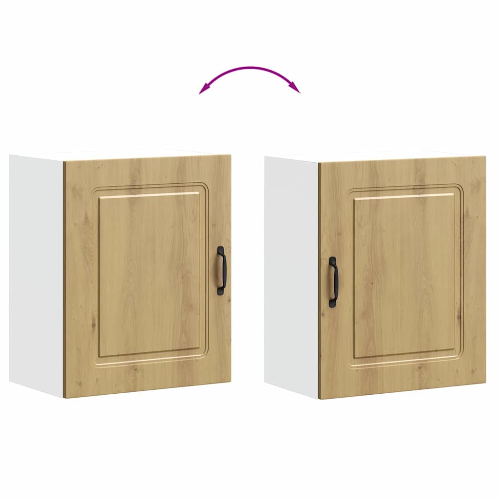 Keukenwandkasten 2 st Kalmar bewerkt hout artisanaal eiken is nu te koop bij PeponiXL, paradijselijk wonen!