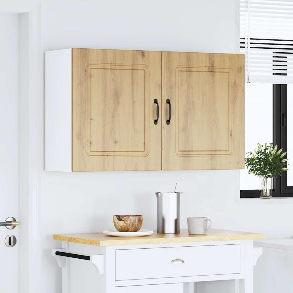Keukenwandkasten 2 st Kalmar bewerkt hout artisanaal eiken is nu te koop bij PeponiXL, paradijselijk wonen!