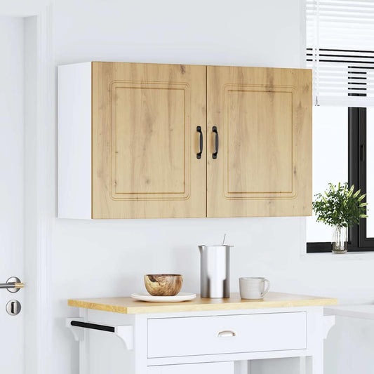 Keukenwandkasten 2 st Kalmar bewerkt hout artisanaal eiken is nu te koop bij PeponiXL, paradijselijk wonen!