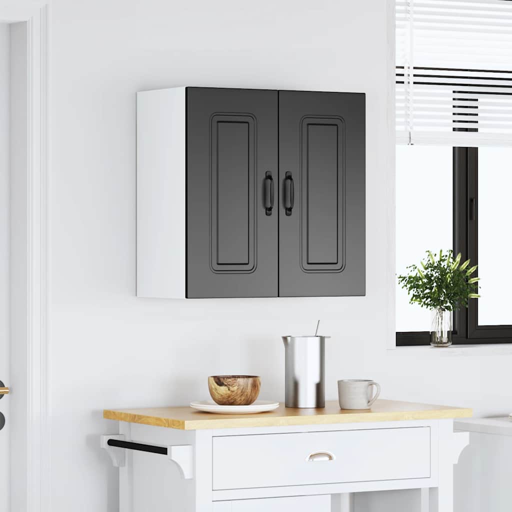 Keukenbovenkast Kalmar bewerkt hout zwart is nu te koop bij PeponiXL, paradijselijk wonen!