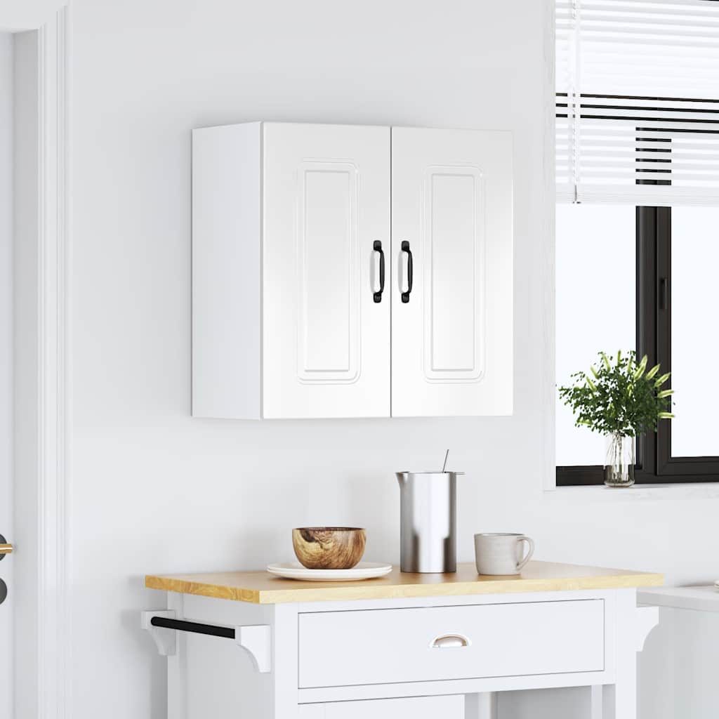 Keukenbovenkast Kalmar bewerkt hout hoogglans wit is nu te koop bij PeponiXL, paradijselijk wonen!