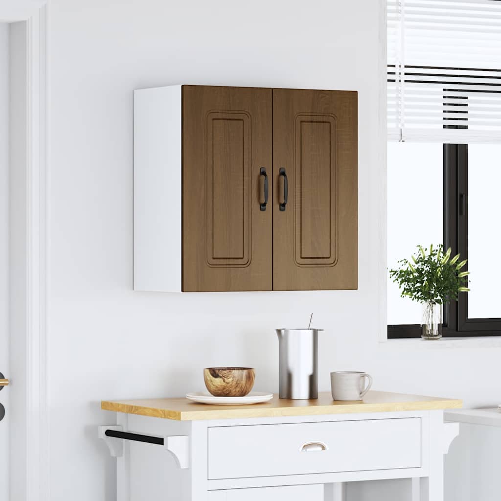 Keukenbovenkast Kalmar bewerkt hout bruin eikenkleur is nu te koop bij PeponiXL, paradijselijk wonen!