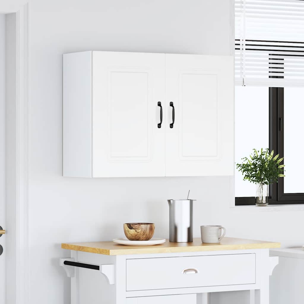 Keukenbovenkast Kalmar bewerkt hout wit is nu te koop bij PeponiXL, paradijselijk wonen!
