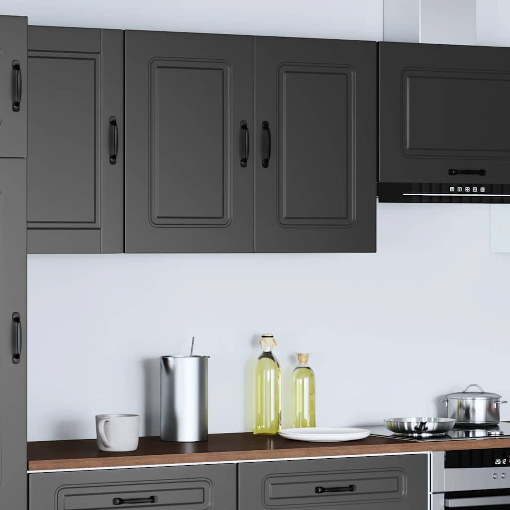 Keukenbovenkast Kalmar bewerkt hout zwart is nu te koop bij PeponiXL, paradijselijk wonen!