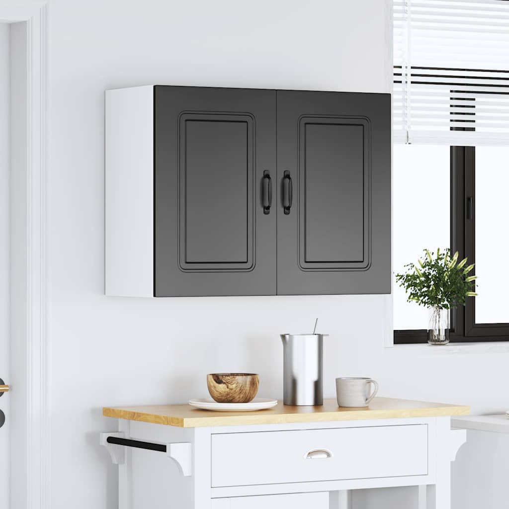 Keukenbovenkast Kalmar bewerkt hout zwart is nu te koop bij PeponiXL, paradijselijk wonen!