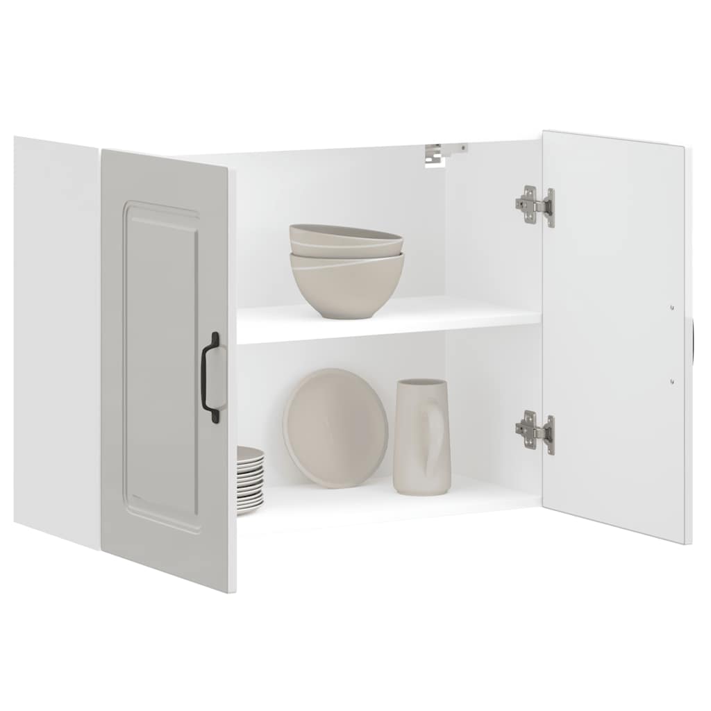 Keukenbovenkast Kalmar bewerkt hout hoogglans wit is nu te koop bij PeponiXL, paradijselijk wonen!