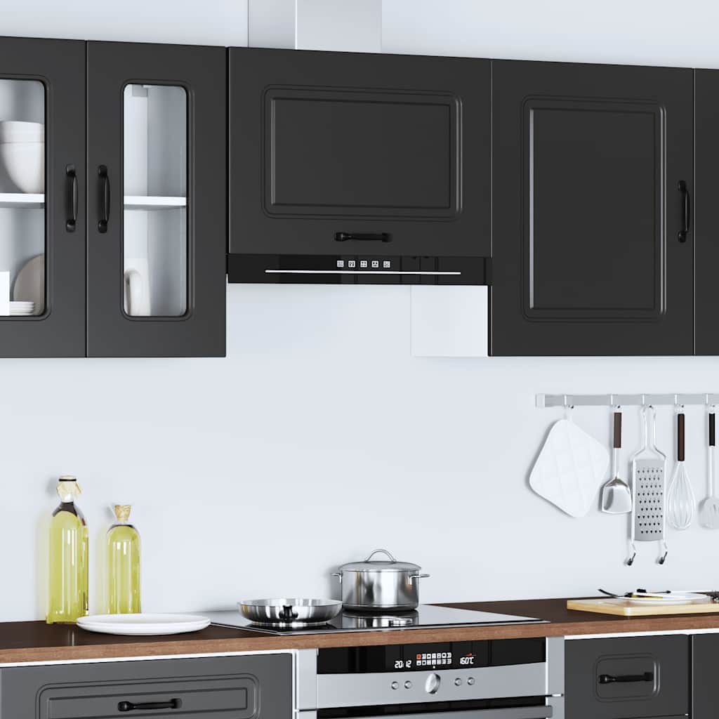 Keukenbovenkast Kalmar bewerkt hout zwart is nu te koop bij PeponiXL, paradijselijk wonen!