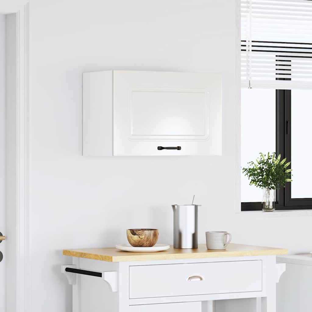 Keukenbovenkast Kalmar bewerkt hout hoogglans wit is nu te koop bij PeponiXL, paradijselijk wonen!