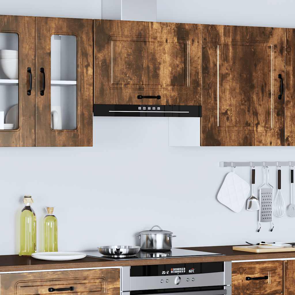 Keukenbovenkast Kalmar bewerkt hout gerookt eikenkleurig is nu te koop bij PeponiXL, paradijselijk wonen!